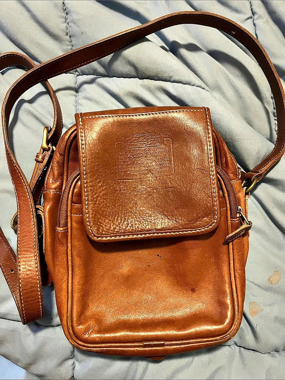 Coach Hudson Small Zip Bag Brown Leather Crossbody